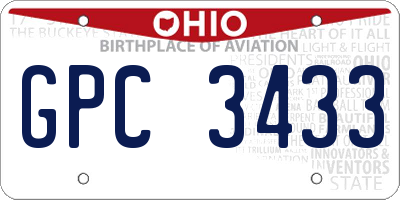 OH license plate GPC3433
