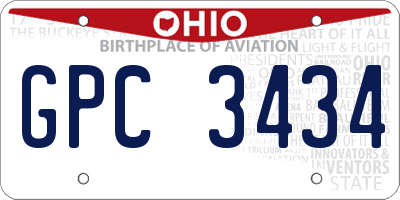 OH license plate GPC3434