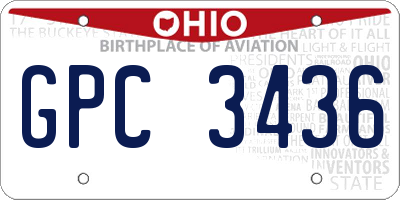 OH license plate GPC3436