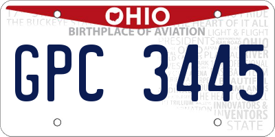 OH license plate GPC3445