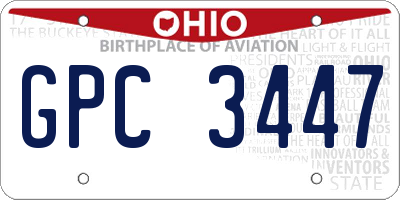 OH license plate GPC3447