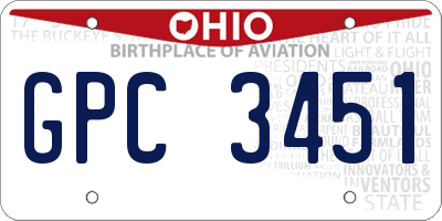 OH license plate GPC3451