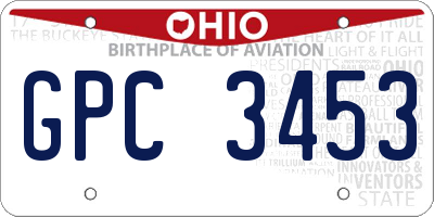 OH license plate GPC3453