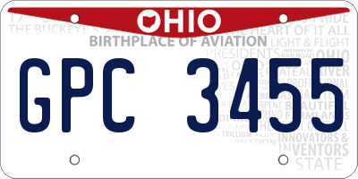 OH license plate GPC3455