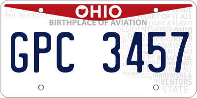 OH license plate GPC3457