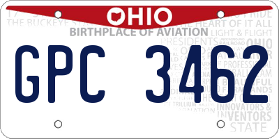 OH license plate GPC3462