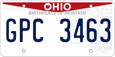 OH license plate GPC3463