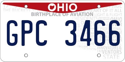 OH license plate GPC3466