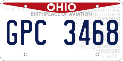 OH license plate GPC3468