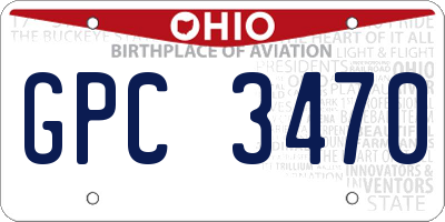 OH license plate GPC3470