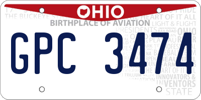 OH license plate GPC3474