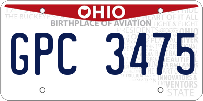 OH license plate GPC3475