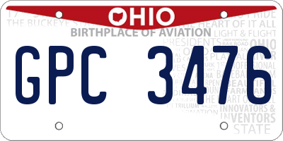 OH license plate GPC3476