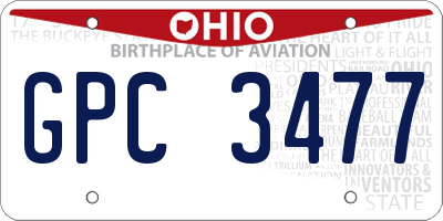 OH license plate GPC3477