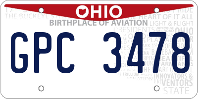 OH license plate GPC3478