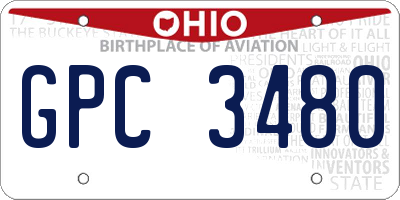 OH license plate GPC3480