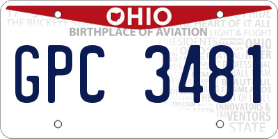 OH license plate GPC3481