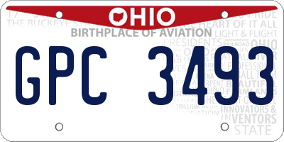 OH license plate GPC3493