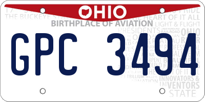 OH license plate GPC3494