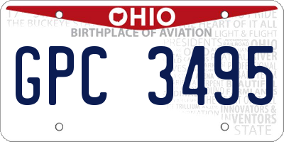 OH license plate GPC3495