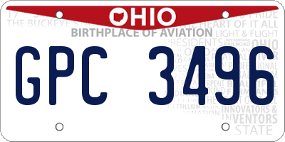 OH license plate GPC3496