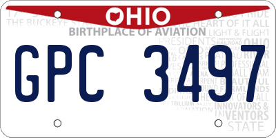 OH license plate GPC3497