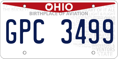 OH license plate GPC3499