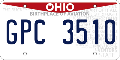 OH license plate GPC3510