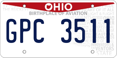 OH license plate GPC3511