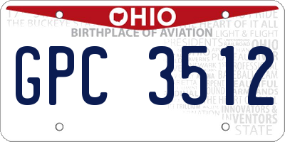 OH license plate GPC3512