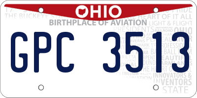 OH license plate GPC3513