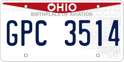 OH license plate GPC3514