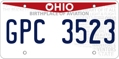 OH license plate GPC3523