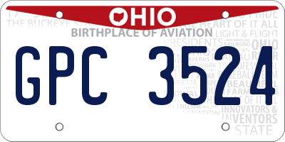 OH license plate GPC3524
