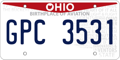 OH license plate GPC3531