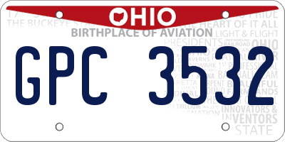 OH license plate GPC3532