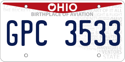 OH license plate GPC3533