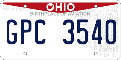OH license plate GPC3540