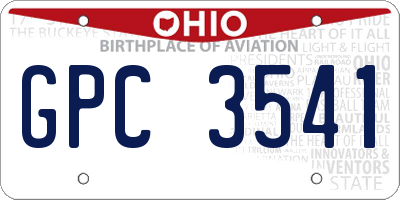 OH license plate GPC3541