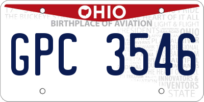 OH license plate GPC3546