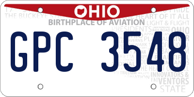OH license plate GPC3548