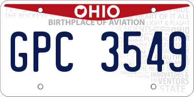 OH license plate GPC3549