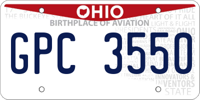 OH license plate GPC3550