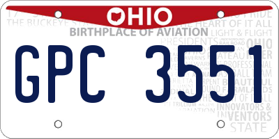 OH license plate GPC3551