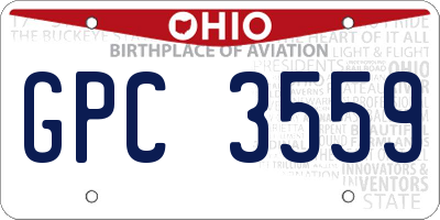 OH license plate GPC3559