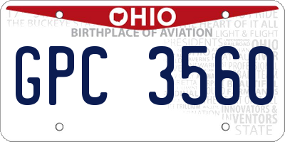 OH license plate GPC3560