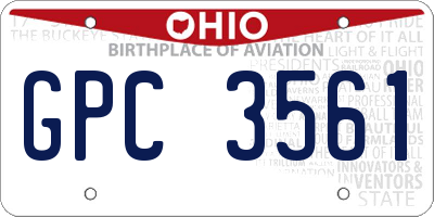 OH license plate GPC3561