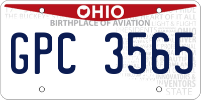 OH license plate GPC3565
