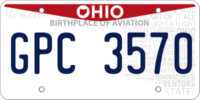 OH license plate GPC3570