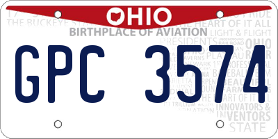 OH license plate GPC3574
